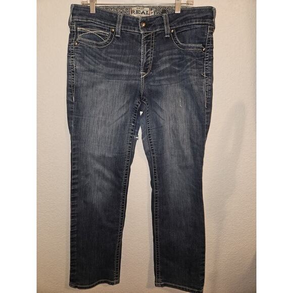 2 Pairs! Men's Ariat REAL Denim Fade Wash Blue Jeans Loose Fit Pockets 33R 31L - Picture 1 of 11